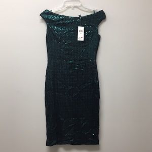 Ralph Lauren Green Sequined Cocktail Dress